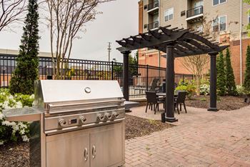Outdoor living room with grilling stations